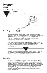 Thumbnail of document Manual - STS-2X Solder Iron Tip Temperature Sensing Thermocouple Module